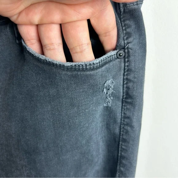 Mother The Charmer black distressed mid-rise skinny jeans worn black wash 29 - Picture 6 of 14